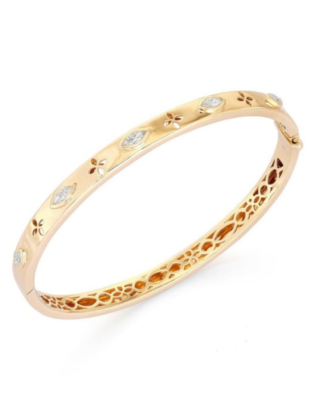 Floral Mirage 14K (or 18k upon request) Yellow Gold Marquise Diamond Bracelet